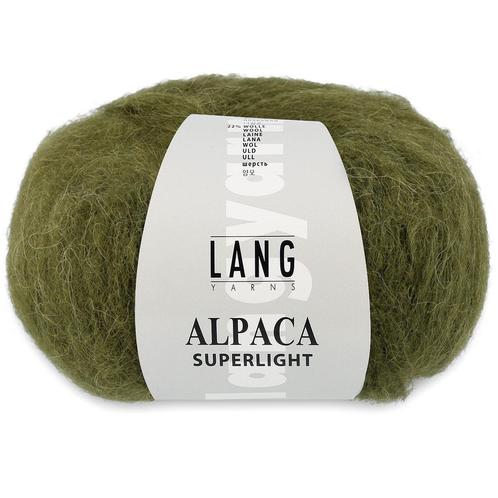 Lang Yarns Alpaca Superlight - 98 olijfgroen - Wol Garen, Hobby en Vrije tijd, Breien en Haken, Ophalen of Verzenden