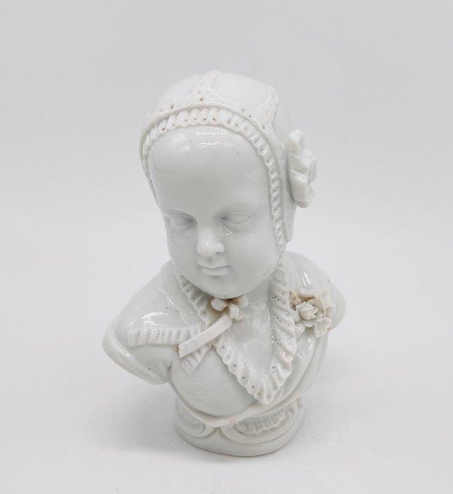 Fürstenberg - Buste, 18th century child’s bust - 10 cm -, Antiek en Kunst, Antiek | Glas en Kristal