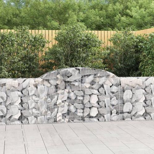 vidaXL Schanskorf gewelfd 300x30x80/100 cm gegalvaniseerd, Tuin en Terras, Bloembakken en Plantenbakken, 100 cm of meer, Nieuw