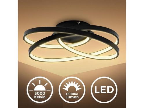 B.K.LICHT - LED Plafonniére - ringen plafondlamp - zwart -, Huis en Inrichting, Woonaccessoires | Overige, Zo goed als nieuw, Verzenden
