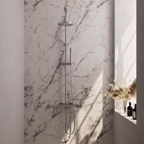 Regendouche Brauer Brushed Showerpipe met Thermostaat 30cm, Doe-het-zelf en Verbouw, Sanitair, Kraan, Nieuw, Ophalen of Verzenden