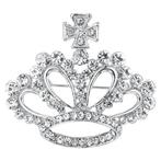 Fako Bijoux® - Broche - Kroon - Kristal - 43x39mm -, Sieraden, Tassen en Uiterlijk, Broches, Verzenden, Nieuw