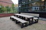 Rockwood® Picknicktafel Eik - Zwaar Kunststof - Quartz Brown, Tuin en Terras, Ophalen of Verzenden, Nieuw, Rechthoekig, Hout