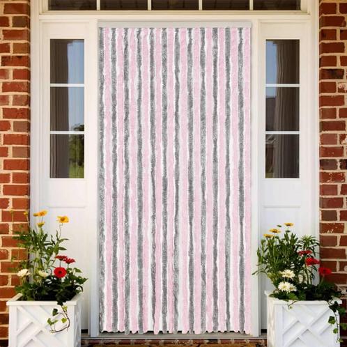 vidaXL Vliegengordijn 100x220 cm chenille zilvergrijs en, Huis en Inrichting, Stoffering | Gordijnen en Lamellen, Grijs, Nieuw