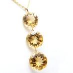 Zonder Minimumprijs - Hanger - 18 karaat Geel goud Citrien, Sieraden, Tassen en Uiterlijk, Antieke sieraden