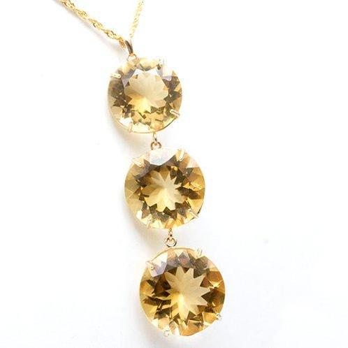 Zonder Minimumprijs - Hanger - 18 karaat Geel goud Citrien, Sieraden, Tassen en Uiterlijk, Antieke sieraden