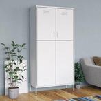 vidaXL Kledingkast 90x50x180 cm staal wit, Verzenden, Nieuw
