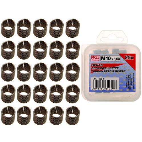 Draadinserts 25 stuks M10x1.0 BGS 1958-1 (Helicoil inserts), Doe-het-zelf en Verbouw, Gereedschap | Handgereedschap, Nieuw, Verzenden