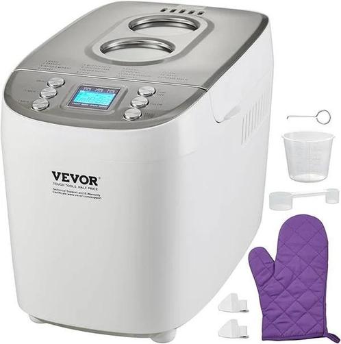 VEVOR Bread Maker, Dough Machine 15 Menus in 1, Non-Stick Ce, Witgoed en Apparatuur, Broodbakmachines, Met timer, Nieuw, Kijkvenster
