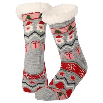 Apollo Dames Fleece Sokken Grijs - Feestelijke Kerst Sokken beschikbaar voor biedingen