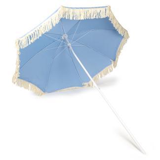 Strand parasol | Gardalux | Ø 155 x 176 cm (Blauw, Rond), Tuin en Terras, Parasols, Nieuw, Verzenden