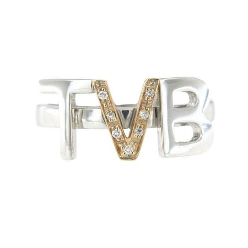 Ring - 18 karaat Geel goud, Witgoud - Diamanten, Sieraden, Tassen en Uiterlijk, Ringen