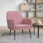 vidaXL Fauteuil 62x79x79 cm fluweel roze, Huis en Inrichting, Fauteuils, Verzenden, Nieuw