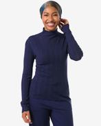 HEMA Dames T-shirt Charlie pointelle donkerblauw, Verzenden, Nieuw