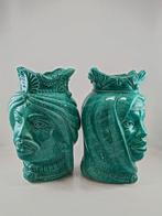 Vaas - Majolica - Twee vazen - Teste di Moro