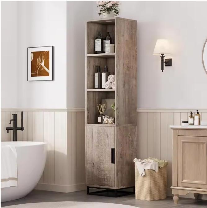 Smal Hoog Badkamermeubel – Opbergkast met Deur (178 cm), Huis en Inrichting, Badkamer | Badkamermeubels, Nieuw, Verzenden