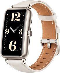 Huawei Watch Fit Mini 52 mm goud met leren bandje wit, Telecommunicatie, Overige Telecommunicatie, Gebruikt, Verzenden