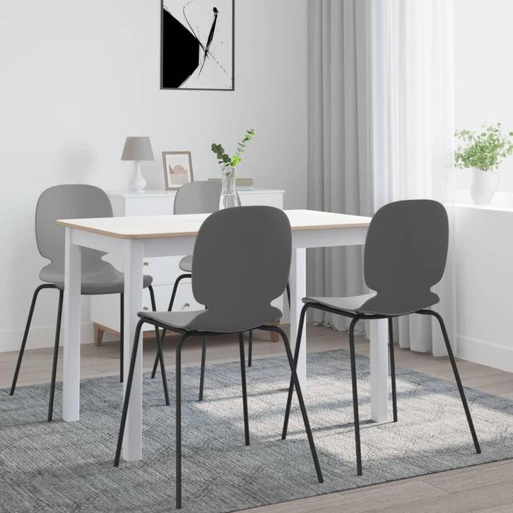 vidaXL Eettafel 114x71x75 cm massief rubberwood wit en bruin, Huis en Inrichting, Tafels | Eettafels, Nieuw, Verzenden