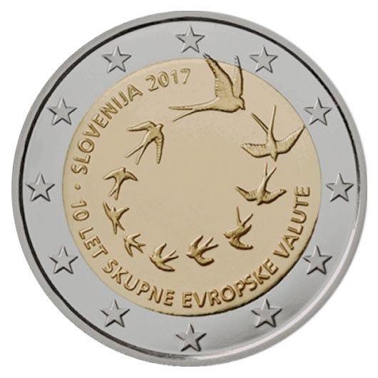 Slovenië 2 Euro 10 Jaar Euro 2017, Postzegels en Munten, Munten | Europa | Euromunten, Verzenden