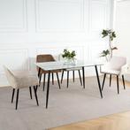 Lina® Tony - Ribstof Eetkamerstoelen - Set van 4 - Beige, Overige kleuren, Stof, Nieuw, Ophalen of Verzenden