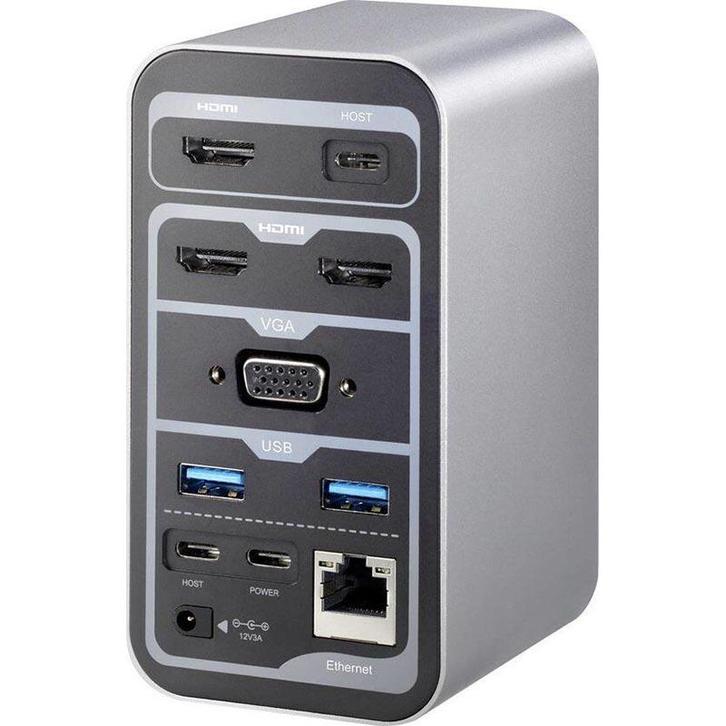 Renkforce - USB-C laptopdockingstation - universeel -, Telecommunicatie, Mobiele telefoons | Telefoon-opladers, Verzenden
