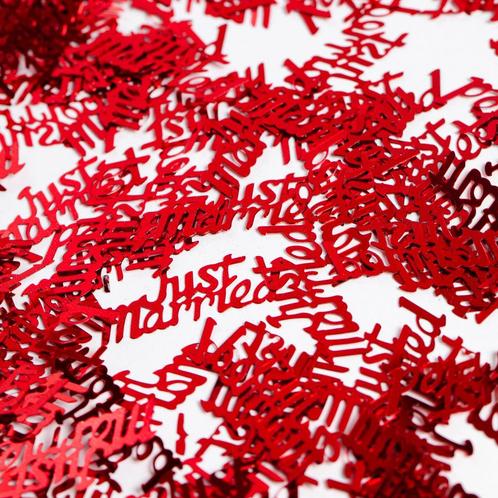 Tafelconfetti Just Married Rood, Hobby en Vrije tijd, Feestartikelen, Nieuw, Verzenden