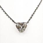 Halsketting - 18 karaat Witgoud Diamant (Natuurlijk) - Hart, Nieuw