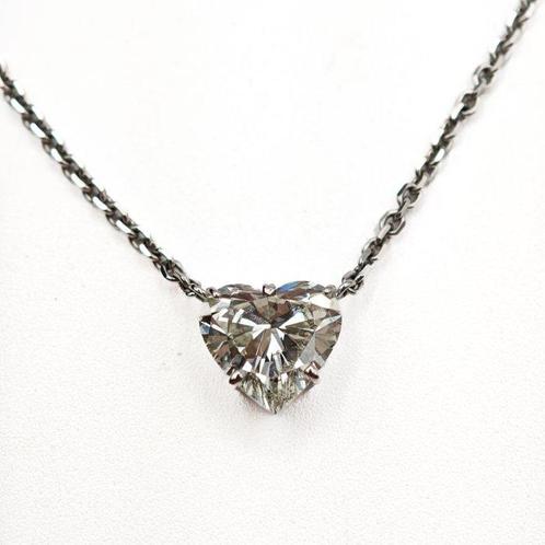 Halsketting - 18 karaat Witgoud Diamant (Natuurlijk) - Hart, Sieraden, Tassen en Uiterlijk, Kettingen
