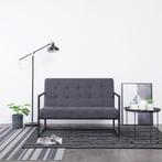 vidaXL Tweezitsbank met armleuningen staal en stof, Verzenden, Minder dan 150 cm, Stof, Nieuw