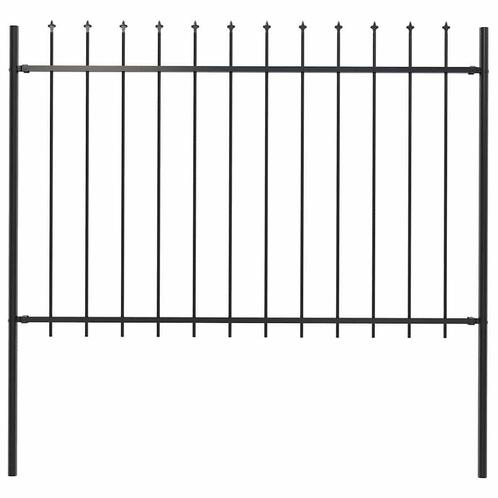 vidaXL Tuinhek met speren bovenkant 1,8 m staal zwart, Tuin en Terras, Schuttingen, Nieuw, IJzer, 1 tot 2 meter, Verzenden