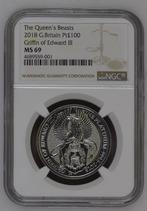 Platina Queens Beast 1 oz 2018 MS69 Griffin of Edward III, Postzegels en Munten, Munten | Europa | Niet-Euromunten, Verzenden