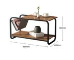 Bijzettafel met krantenbak - 86,5x40x46 cm - loft stijl, Huis en Inrichting, Ophalen of Verzenden, Nieuw
