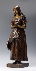 Charles Jacquot (1865-1930) - sculptuur, LAngélus - 39 cm -