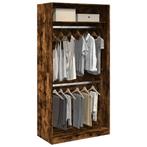 vidaXL Kledingkast 100x50x200 cm bewerkt hout gerookt, Verzenden, Nieuw