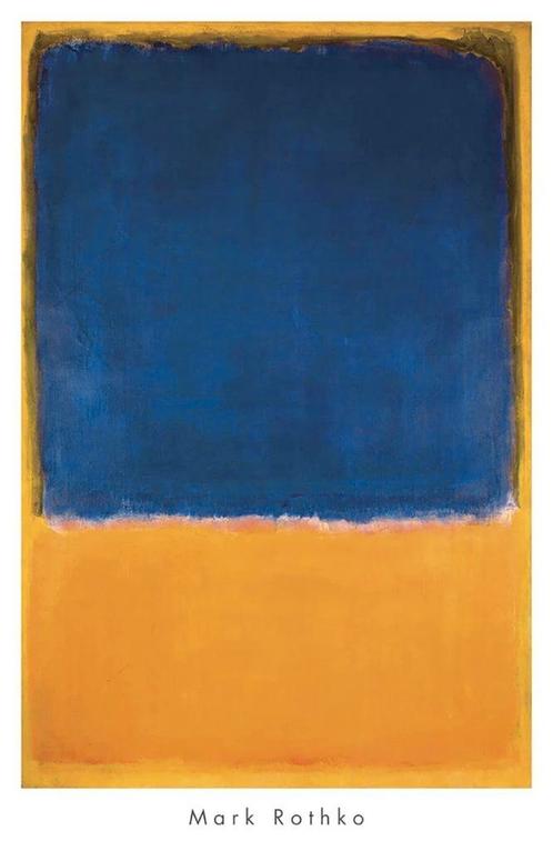 Kunstdruk Mark Rothko - Untitled, 1950 Blue, Yellow, Huis en Inrichting, Woonaccessoires | Schilderijen, Tekeningen en Foto's