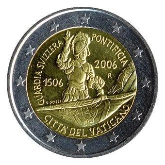 Vaticaan 2 Euro Zwitserse Garde 2006, Postzegels en Munten, Munten | Europa | Euromunten, Verzenden