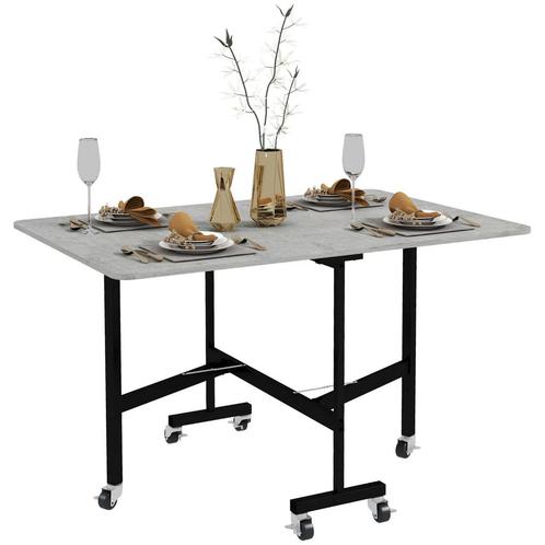 TRUUSK Opvouwbare Eettafel Met Wielen Voor 4-6 Personen, Sta, Huis en Inrichting, Tafels | Eettafels, Nieuw, Verzenden