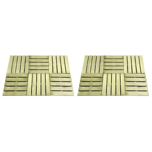 vidaXL 12 st Terrastegels 50x50 cm hout groen, Doe-het-zelf en Verbouw, Vloerdelen en Plavuizen, Nieuw, Verzenden