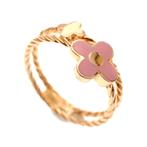 18 Krt. gouden ring met emaille bloem (unieke ring), Goud, Gebruikt, Ophalen of Verzenden, Dame