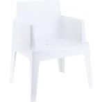 (MDK-105531) Siesta Box terrasstoel wit, Huis en Inrichting, Stoelen, Ophalen of Verzenden, Nieuw, Wit