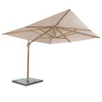 Hacienda zweefparasol 300x400 cm houtlook zand 4 Seasons, Tuin en Terras, Parasols, Ophalen of Verzenden, Nieuw