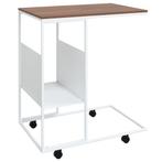 Bijzettafel Wit | Wieltjes | Retourdeal | 35% Korting, Minder dan 55 cm, Nieuw, Ophalen of Verzenden, Overige vormen