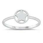 Zilveren smalle cirkel ster ring, Sieraden, Tassen en Uiterlijk, Ringen, Verzenden, Nieuw, Zilver