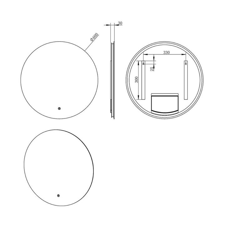 Spiegel Wiesbaden Giro Rond met LED Verlichting 60 cm, Huis en Inrichting, Badkamer | Badkamermeubels, Ophalen of Verzenden