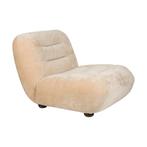 *WOONWINKEL* Dutchbone Wyatt Lounge Fauteuil Velours Beige, Huis en Inrichting, Fauteuils, Verzenden, Nieuw, Stof