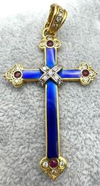 Ketting met hanger - 18 karaat Geel goud Diamant, Sieraden, Tassen en Uiterlijk, Antieke sieraden