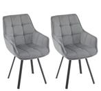 Set van 2 Draaibare Fluwelen Eetkamerstoelen met Armleuninge, Huis en Inrichting, Stoelen, Verzenden, Nieuw
