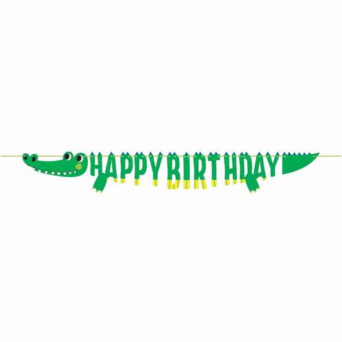 Happy Birthday Letterslinger Krokodil 1,8m, Hobby en Vrije tijd, Feestartikelen, Nieuw, Verzenden