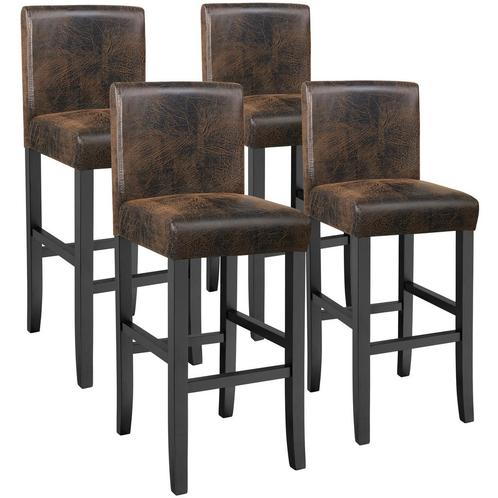 Barkruk van kunstleer - oud bruin, Set van 4, Huis en Inrichting, Barkrukken, Verzenden