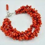 Bloedkoraal - Zilver - Armband - MIDDELLANDSE ZEE KORAAL, Verzamelen, Mineralen en Fossielen